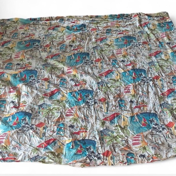 Pottery barn outlet Colorful Tropical Print Fabric island size full/queen cotton - Picture 2 of 4